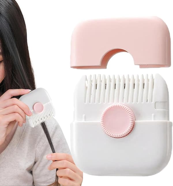 2-i-1 kluvna toppar-trimmer, mini bärbart hårstylingverktyg, rosa