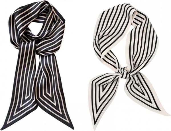 ING Todelte skjerf - slips - stripete minimalistisk stil skjerf