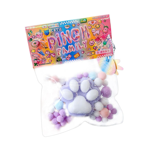 Taba Katt Tass Squishy Leksaker, Kawaii Stressavlastande Klämleksak för Djurälskare (FMY) Purple