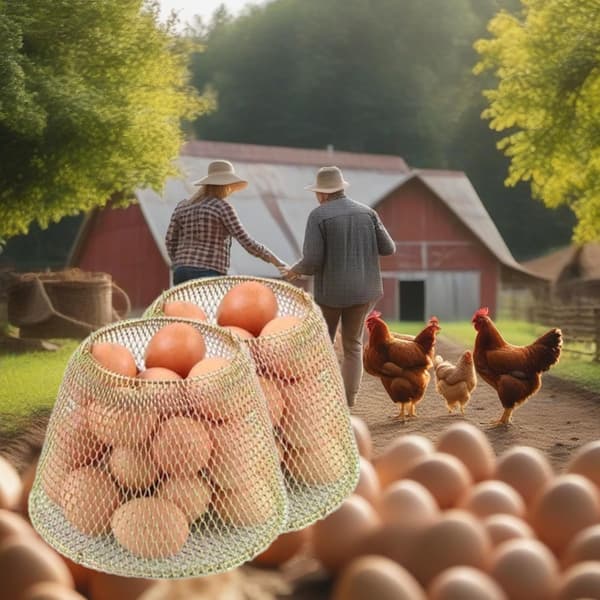 Farget sammenleggbar metall eggkurv, rommer 25 egg, for oppheng og innsamling av gårds egg.
