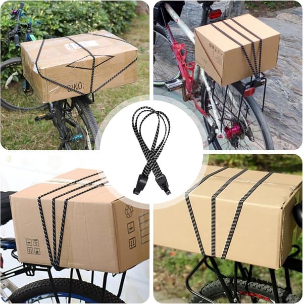 3-pak elastiske bagagestropper - 62 cm - nylon med velcro-elastikstropper