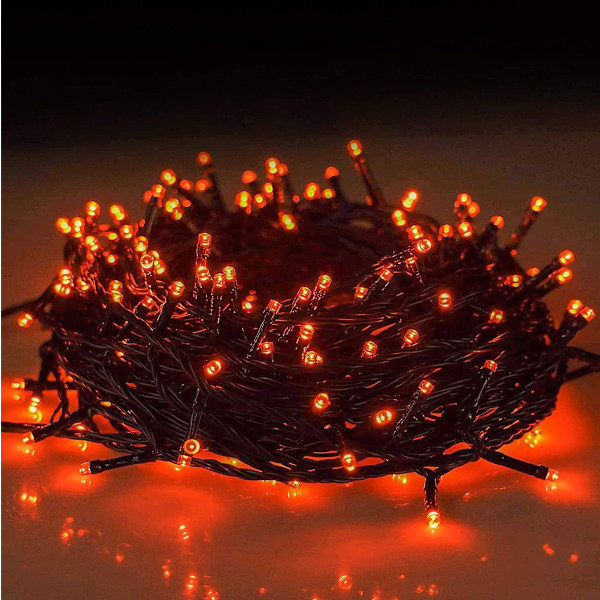 Halloween Connectable Orange LED String, 20M 200 LED Waterproof Outdoor Indoor String Lights, 8 Modes Led Lights, Fairy Lights for Christmas Tree