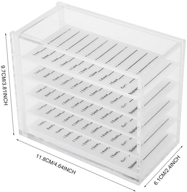 Förvaringslåda för lösögonfransar, 5-lagers displaybox, transparent displaybox för lösögonfransar