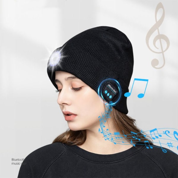 Bluetooth Beanie med indbyggede stereohøjttalere og mikrofon, unisex