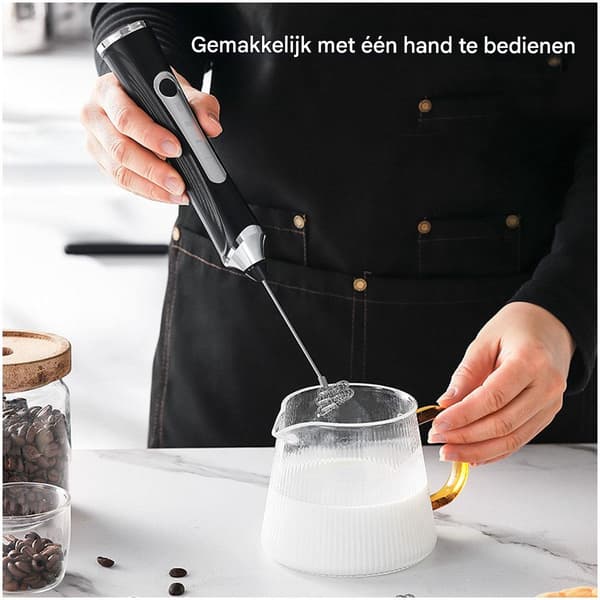USB håndholdt elektrisk melkeskummer, rustfritt stål, kaffe-/latte-skummeverktøy