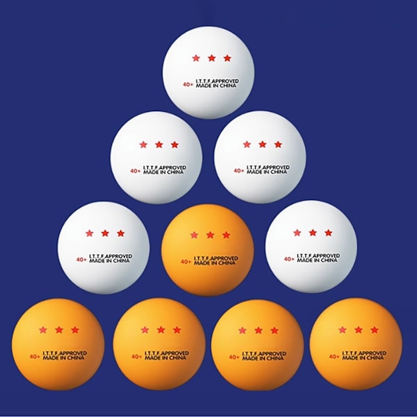 10 Ping Pong-bolde 3-stjernede bordtennisbolde til træning, konkurrence Gul Yellow 0.05