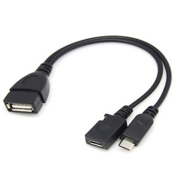 Mini Micro USB OTG -sovitin, virranjakaja Y-kaapelilla Micro 5-nastainen uros/naaras, puhelintarvike