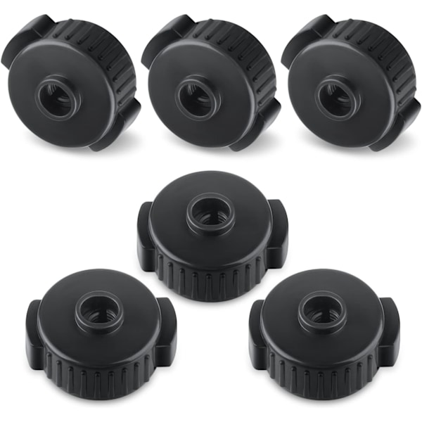 6pcs Quick Release Cymbal Nuts, 8mm Cymbal Mate Nut Black Plastic Cymbal Lock Nut for Percussion Drum Kit Jazz Drum Parts Accessories Black