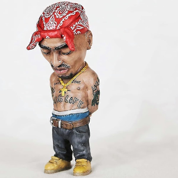 Legend Hip Hop -räppärin muistomerkki Resin-koriste Muistomerkki Resin-patsas Käsityö Koriste (FMY) Tupac Red