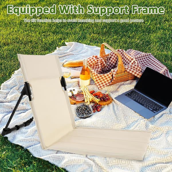 ING 1 stk. - Beige - Sammenklappelig campingstol - Foldbar strandstol