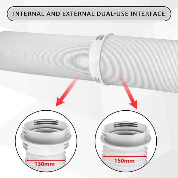 Bærbar aircondition-kanalforbinder, indvendig diameter 130 mm, udvendig diameter 150 mm, ABS-materiale, ventilationsforbinder.