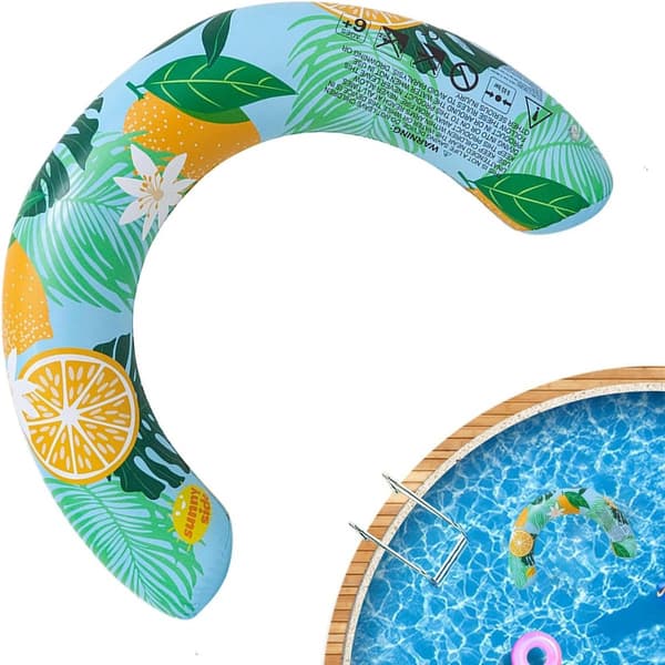 Pool Float - Oppustelig Tømmerflåde - Vandleg - Kraftigt Lækagesikkert Materiale - 75x50cm - Blå