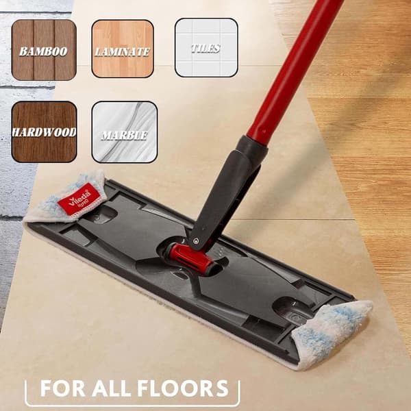 3 arkstora - Mikrofibermoppmatta för Vileda H2PrO - Vit - 40,5*11 cm