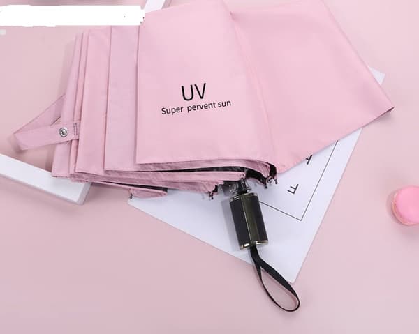 ING UV-paraply - automatisk folding og sammenklapping - håndholdt parasoll - rosa