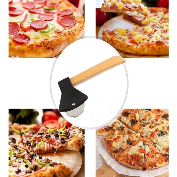 Pizzakutter - Svart med rustfritt stål blad - Slitesterk og ergonomisk pizzaskjærer