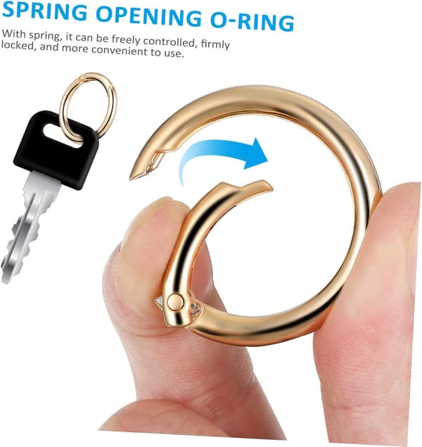 18x Runda Karbinhake Nyckelringar 25mm - Snäppringar - O-ring - Nyckelringar För Vuxna - Mini Karbinhake Och Ringar - Karbinhake Ringar - Nyckelring Karbinhake