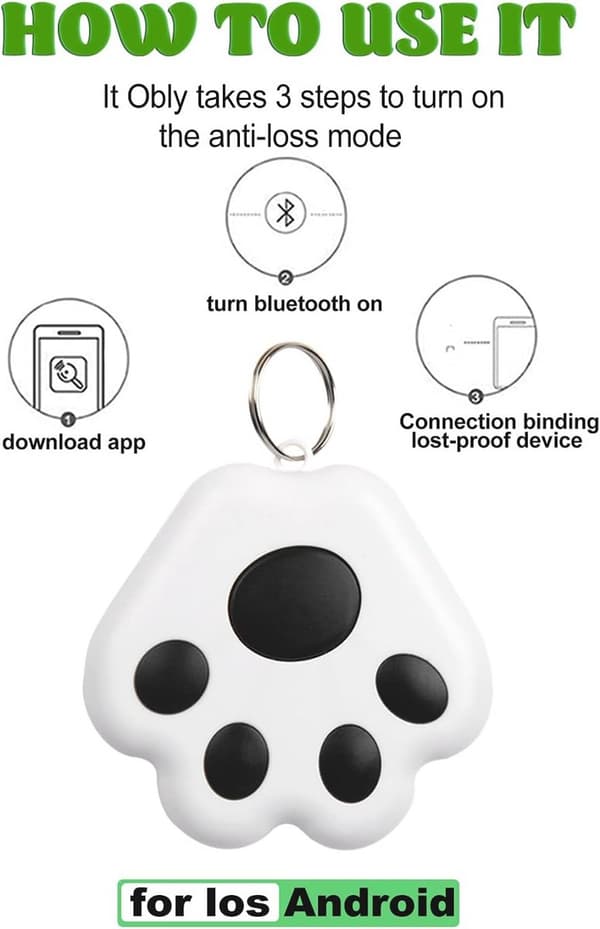 ING Mini GPS Pet & Item Tracker, Bluetooth, Vandtæt & Anti-Tab Enhed