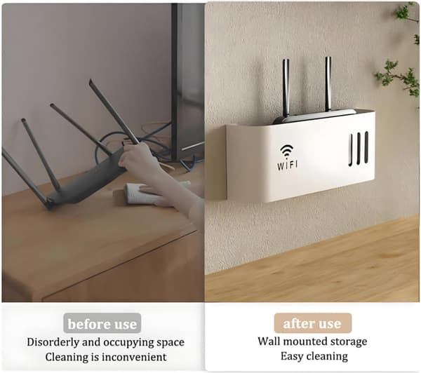 Router vægbeslag, pladsbesparende, robust, lavet af ABS