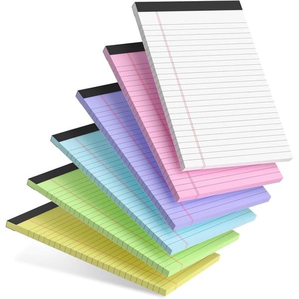 Små notesbøger, Notesblok A5, 6 levende farver notesbog /linjeret, 30 ark hver, 5x8