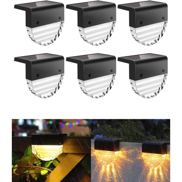 Solcellslampor utomhus, solcellsstaketlampa, IP65 solcellslampor, automatisk på/av, utomhusstaket solcellslampor varmvit/färg - 6-pack