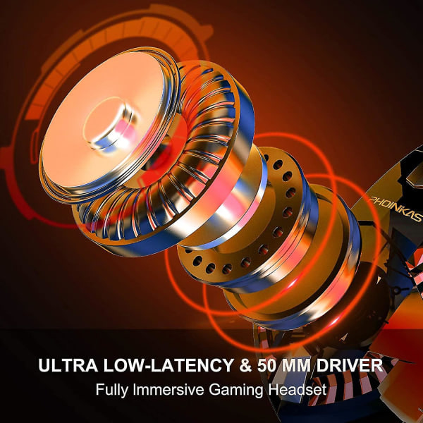 Bluetooth Trådløse Hovedtelefoner med Mikrofon, PS4 Gaming Headset til PC, Xbox One, PS5