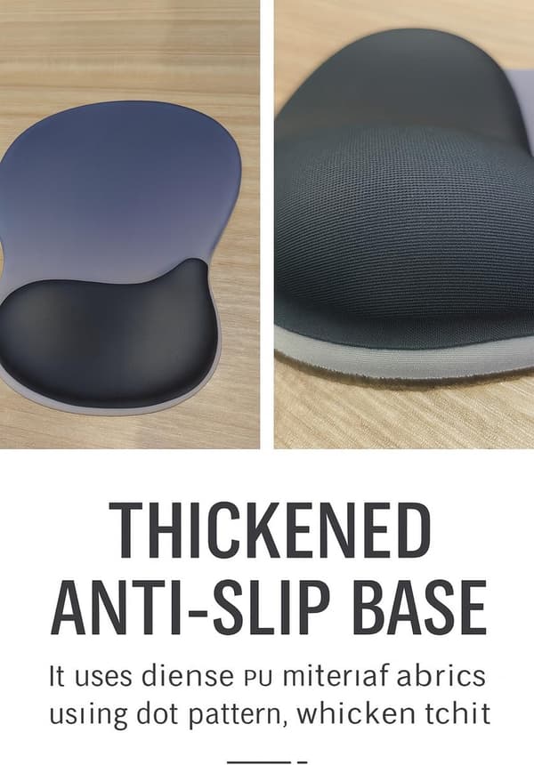 Vattendroppe Silikon Handledsmusmatta, Minimalistisk Gradient, Förtjockad Halkskydd, Ergonomisk Datorhanddyna, Mörkblå Grå Gradient, 1-pack