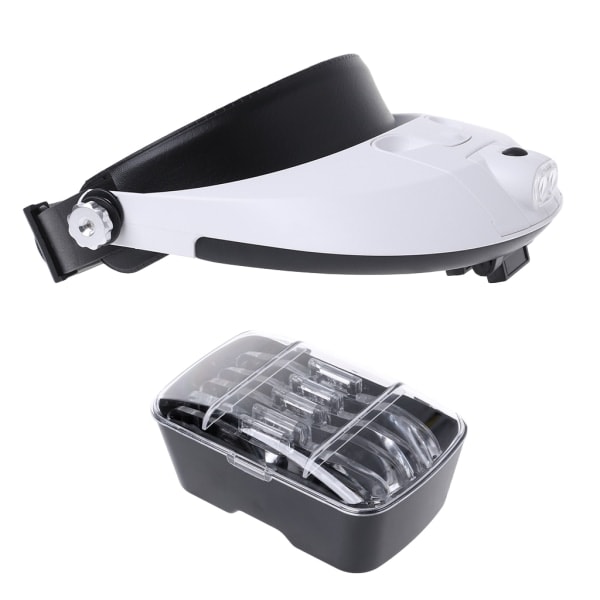 LED-lampa Huvudband Headset för Juvelerare - Förstoringsglas med Ljus - Handsfree för Precisionsarbete