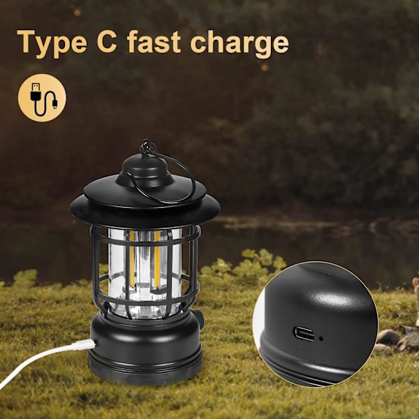 LED-retkeilylamppu USB ladattava vintage himmennettävä lämmin valkoinen