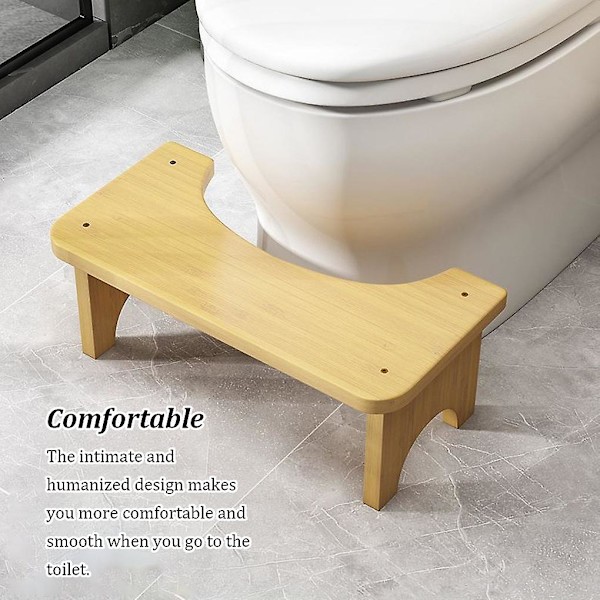 1/2 Bambu Toiletklodde Non Slide Poop Seat Ældre Potte Squat Log Farve