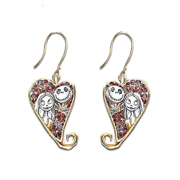 earrings geometric heart Red diamond earrings for wedding