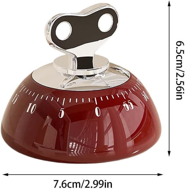Retro mekanisk visuell timer, 60-minuters magnetisk nedräkning, väckarklocka, lämplig för matlagning, studier och kontorsbruk, vit.