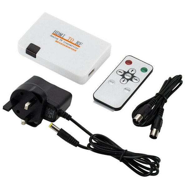 HDMI til RF koaksialadapterboks sender med fjernkontroll
