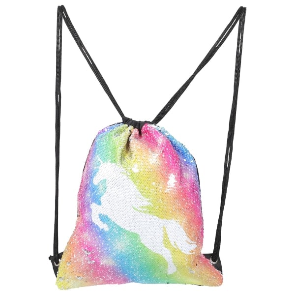 Trekksekk med snor Unicorn Unicorn-ryggsekker Unicorn-ryggsekk med paljetter Unicorn-skoleryggsekk