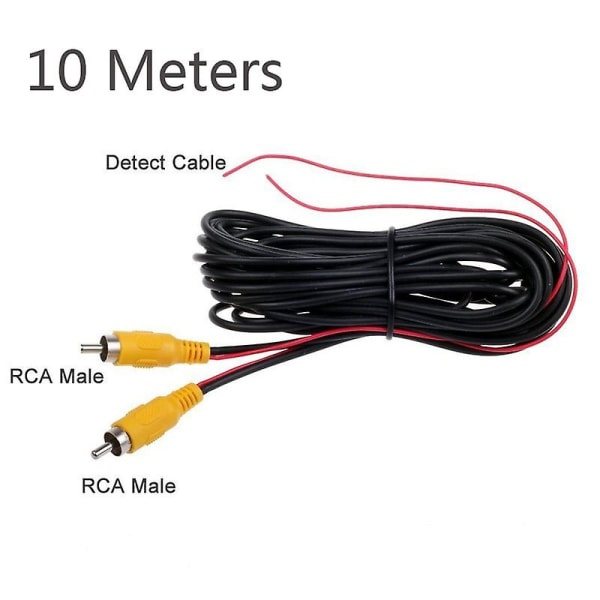 10m RCA Videokabel - Trådlös Videosändare Mottagare för Bil Backkamera - Högkvalitativ Överföring