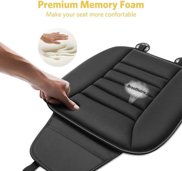 Bilbarnstolskudde - Med förvaringsfack - Memory foam - Svart