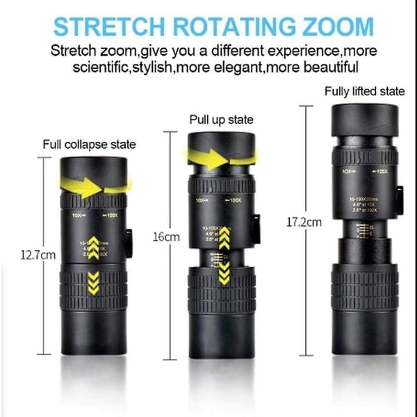 Yksirunkoinen kaukoputki mobiilipuhelimen kamera 10-300x40 teräväpiirtoinen teleskooppinen zoomaus minilasit