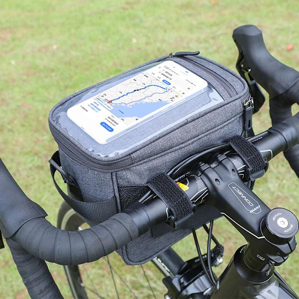 Vandtæt cykelstyrpose, 5l cykelpose til styr, cykelkurvpose med touchskærm, styrpose forpose med