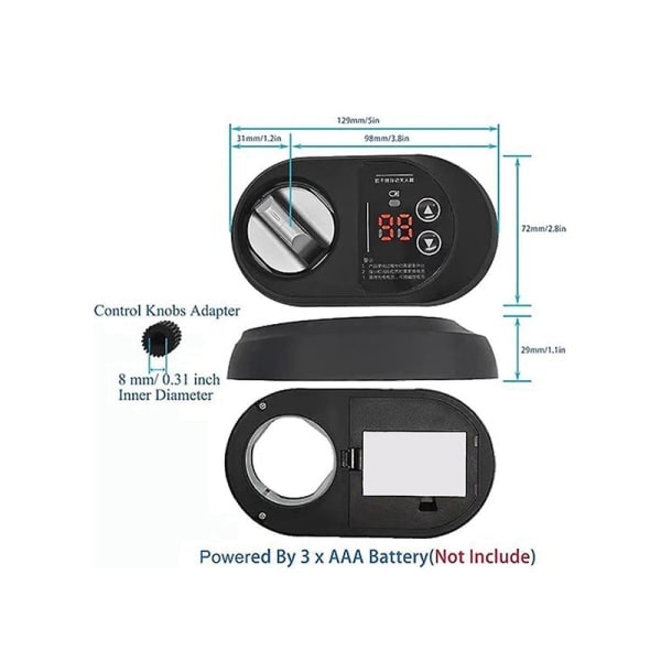Gasovn Automatisk Ildslukningstimer Køkken Smart Switch Anti-Tør Tilbehør Naturgas Gasovn Timer (Højre Switch) [HK] SølvSort