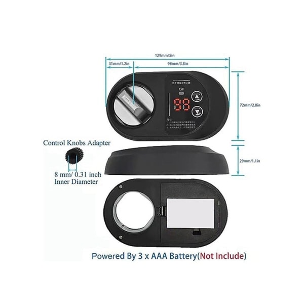 Gasspis Automatisk Brandavstängningstimer Köks Smart Switch Anti-Torr Tillbehör Naturgas Gasspis Timer (Höger Switch)[HK] SilverSvart