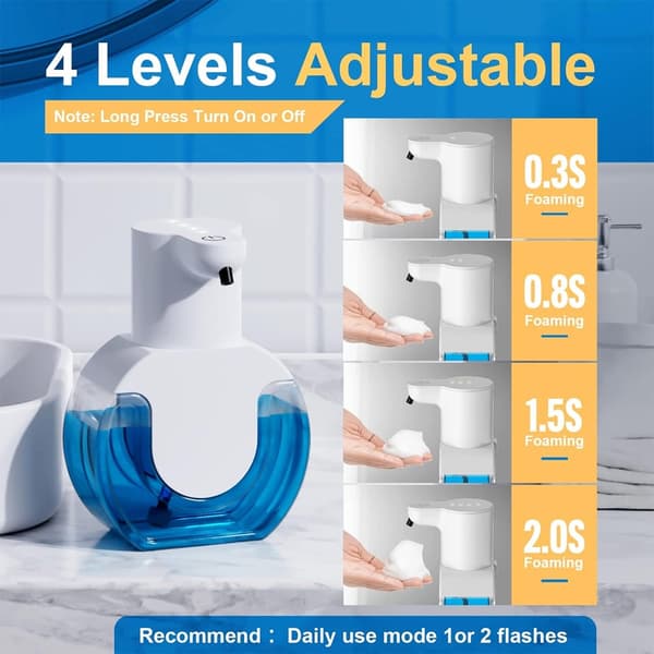 Automatisk sæbedispenser - 420 ml USB skummende automatisk håndsæbedispenser til badeværelse og køkken (hvid)