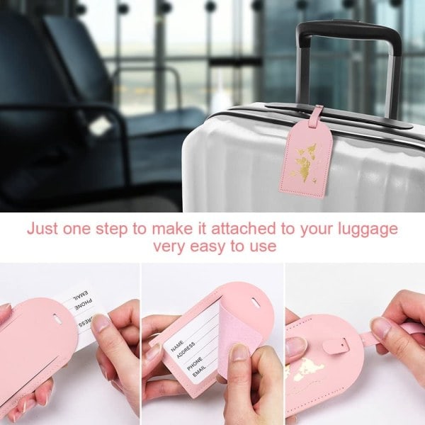 2-pack Bagageetiketter, Bagageetiketter för Män och Kvinnor, Bagageetiketter i Läder