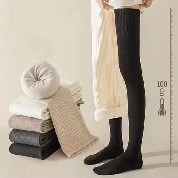 ING Knestrømper - Over-kneet strømper - 100 cm lengde - Størrelse 36-40 - Khaki