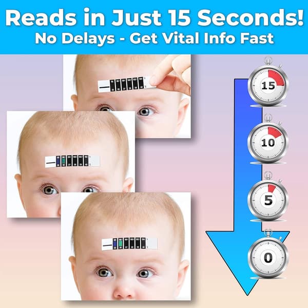 10-pak baby pandetermometer strips, LCD-display