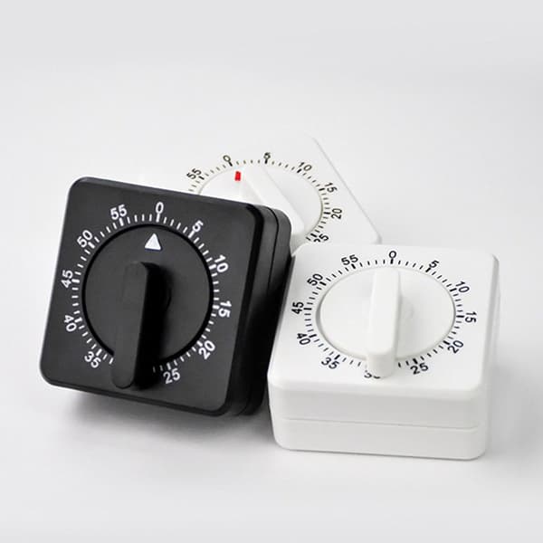 ING Timer, Analog timer, Mekanisk timer, 60 minutter, Gadget, Timer, Koketimer, Verktøy, Egnet for matlaging, baking, koking av egg, Svart