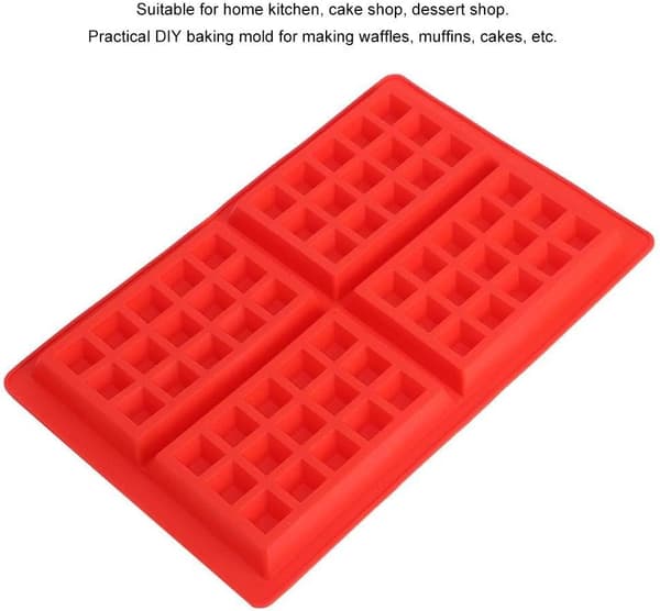 2 stk. Formkageform, Vaffelform Silikon, Kageform Isbit Brødform 4-in-1 Square Waffles