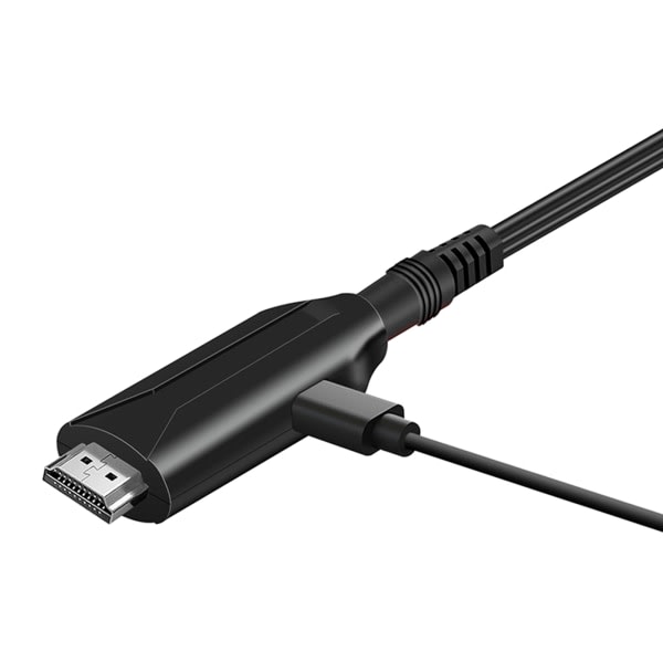 1080P SCART til HDMI-kompatibel konverteradapter, SCART-inngang til HDMI-kompatibel utgang Video Audio Converter-kabel