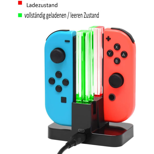 Laderstasjon for Nintendo Switch 4 i 1 Joy-Con-kontroll