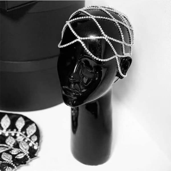 Dame Rhinestone Hatt Hodeplagg Krystall Dusker Hårtilbehør Bryllup Brude Hodeplagg 1 stk Sølv
