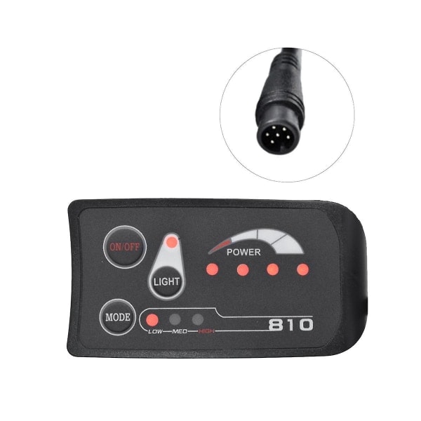 5-polig S810 E-cykelmätare - LED-display IP65 36V UART för elcykel - Noggrann och pålitlig prestanda