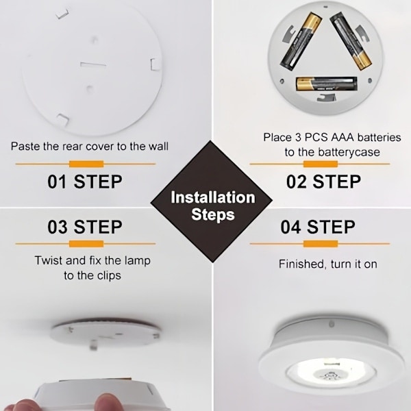 6 stk. Smarte Trådløse LED Downlights Natlys med Fjernbetjening til Skab, Køkken og Mere (Hvidt Lys) [DB]